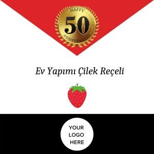 Logolu Ev Yapımı Çilek Reçeli - Adet