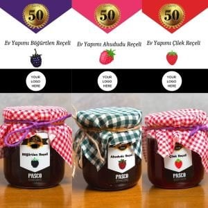 Firma Logolu Hediyelik Ev Yapımı Reçel Kutusu - 15 Adet
