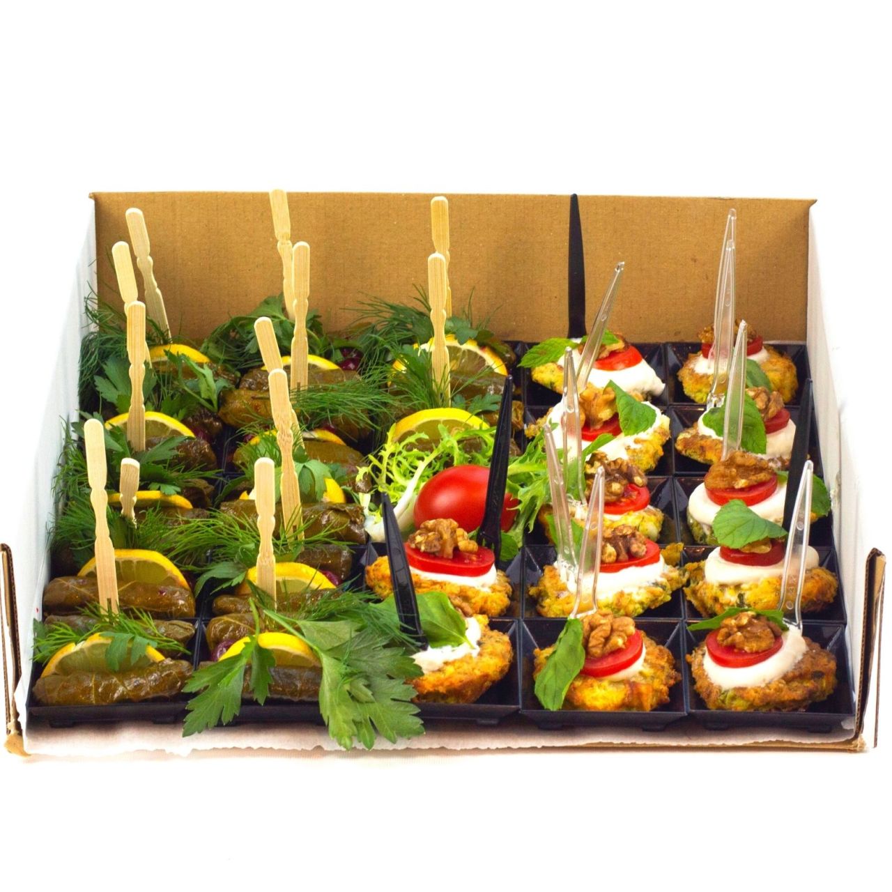 Mini Zeytinyağlı Yaprak Sarması & Mini Mücver Kutusu - 24 Adet