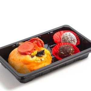 Toplantılık İkram Kutusu - Mini Pizza & 2 Adet Sağlıklı Top - Bir (1) Kişilik Kutu