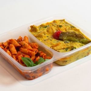 Sıcak Yemek Kutusu - Sicilian Penne ile Curry Soslu Tavuk Sote Menü